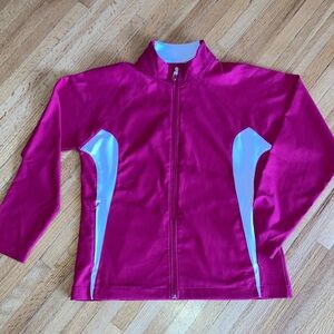 Pebble Beach Hot Pink Raspberry Performance Zipup with White Trim